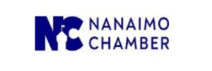 Nanaimo Chamber blue logo with stylized NC initials and text